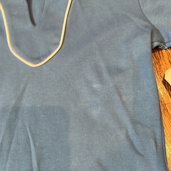 Kayce Hughes girls blue tunic top with white piping size 6 NWT - Picture 3 of 5